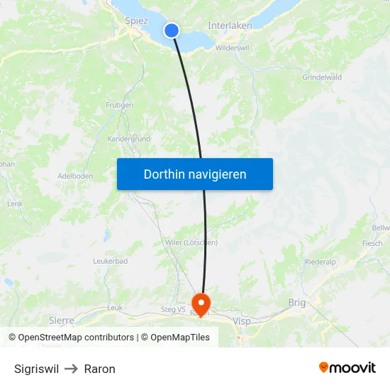 Sigriswil to Raron map