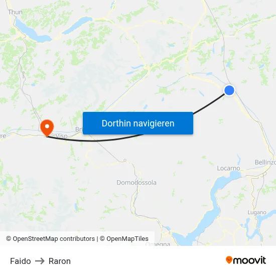 Faido to Raron map