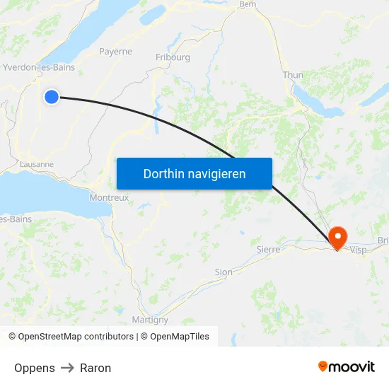 Oppens to Raron map