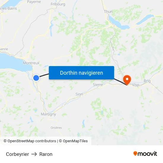 Corbeyrier to Raron map