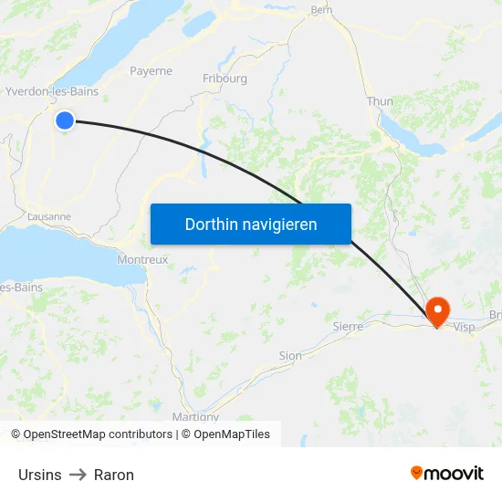 Ursins to Raron map