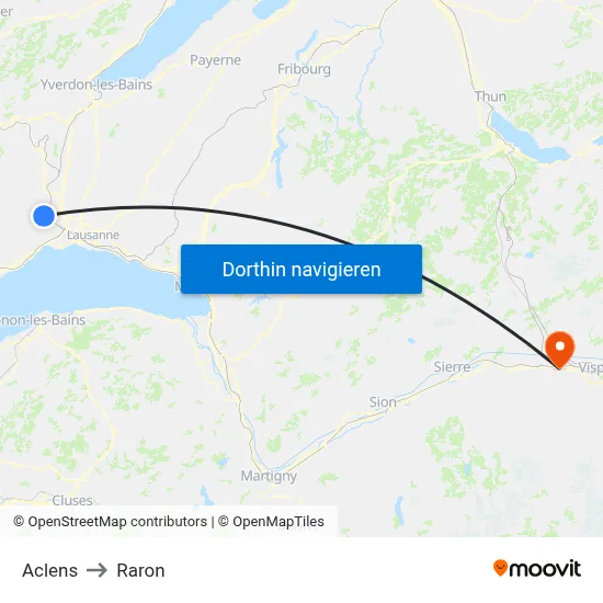 Aclens to Raron map