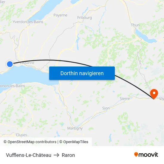 Vufflens-Le-Château to Raron map