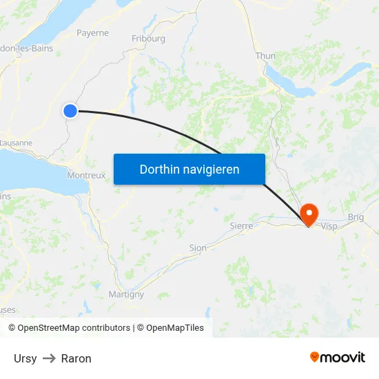 Ursy to Raron map