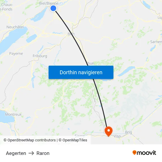 Aegerten to Raron map