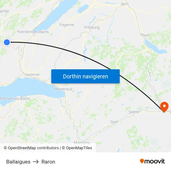 Ballaigues to Raron map