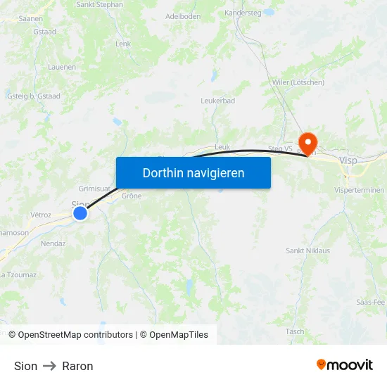 Sion to Raron map