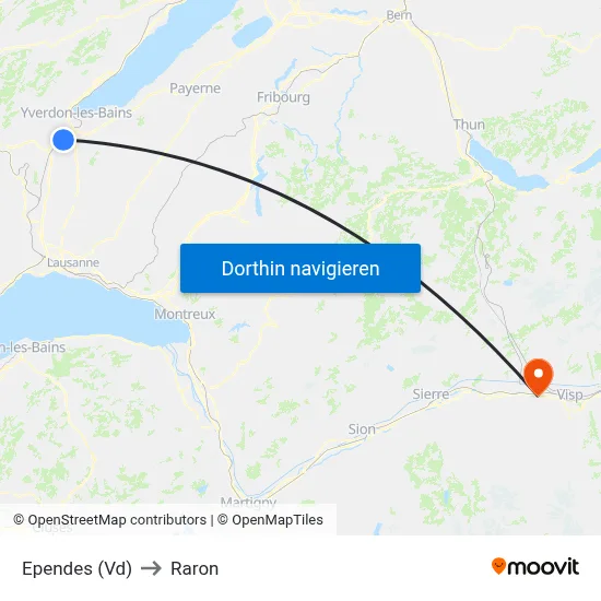 Ependes (Vd) to Raron map