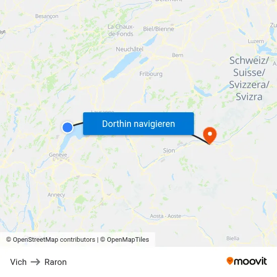Vich to Raron map