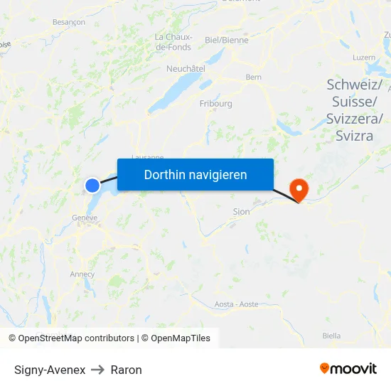 Signy-Avenex to Raron map
