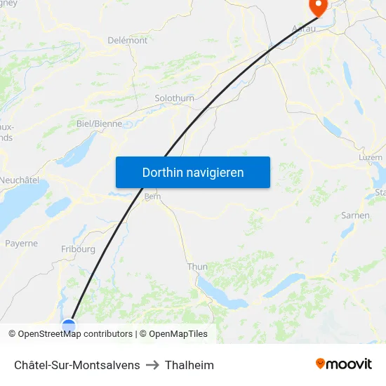 Châtel-Sur-Montsalvens to Thalheim map