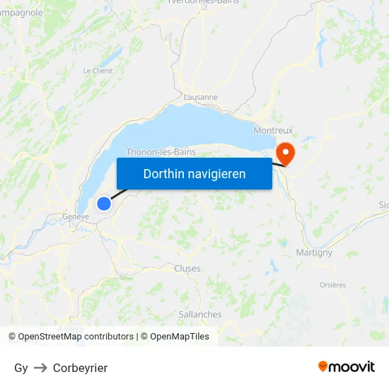 Gy to Corbeyrier map