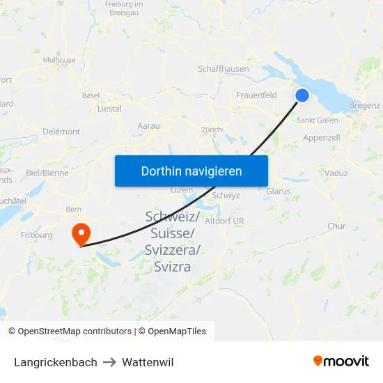 Langrickenbach to Wattenwil map