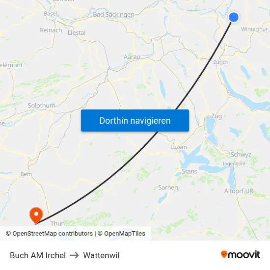Buch AM Irchel to Wattenwil map