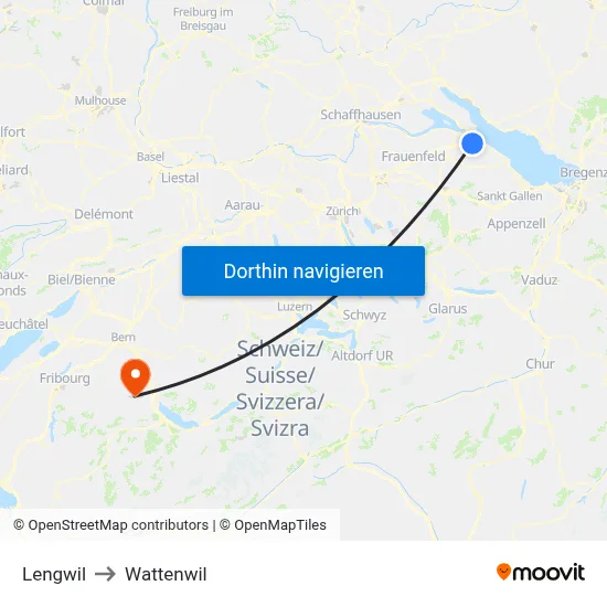 Lengwil to Wattenwil map