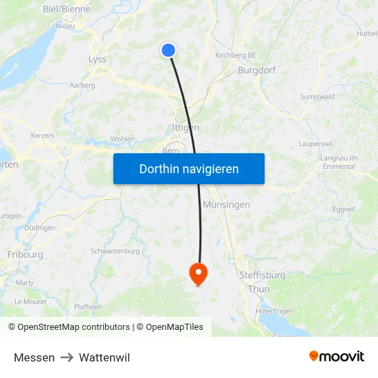 Messen to Wattenwil map