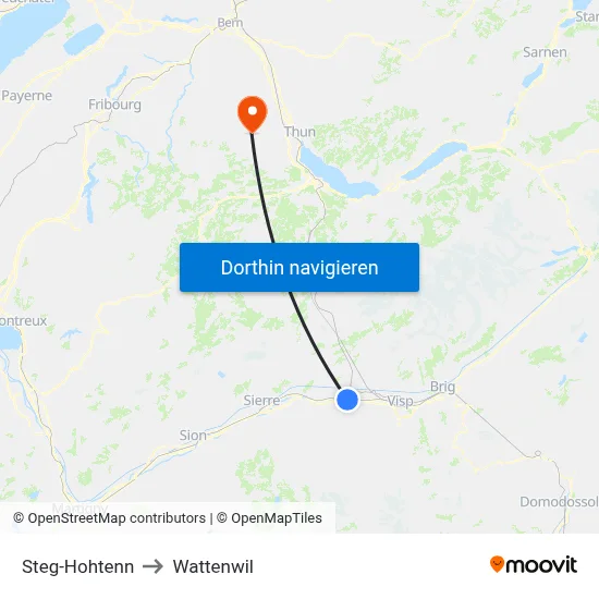 Steg-Hohtenn to Wattenwil map