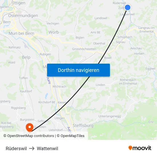 Rüderswil to Wattenwil map
