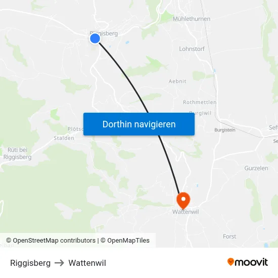 Riggisberg to Wattenwil map