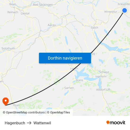 Hagenbuch to Wattenwil map