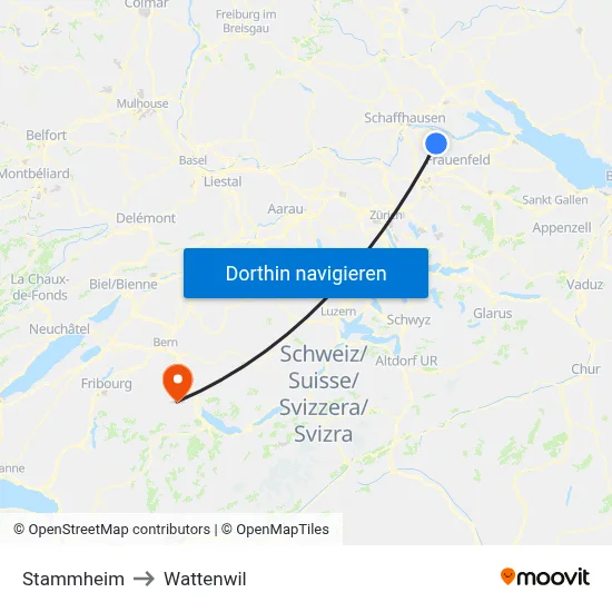 Stammheim to Wattenwil map