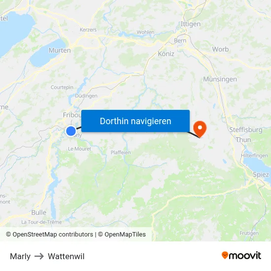 Marly to Wattenwil map