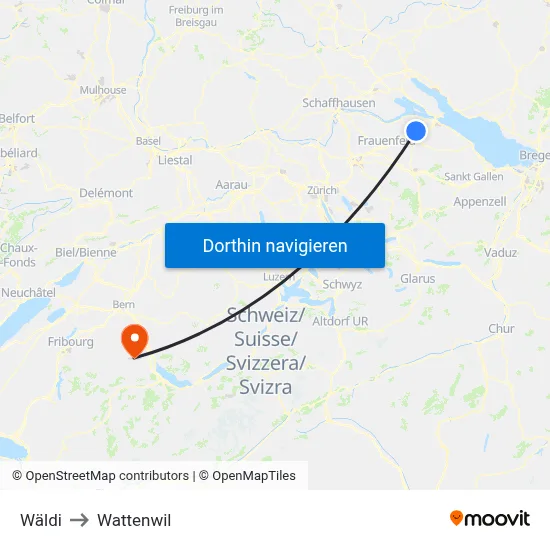 Wäldi to Wattenwil map