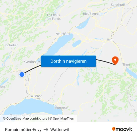 Romainmôtier-Envy to Wattenwil map