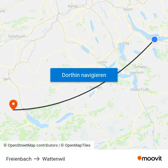 Freienbach to Wattenwil map