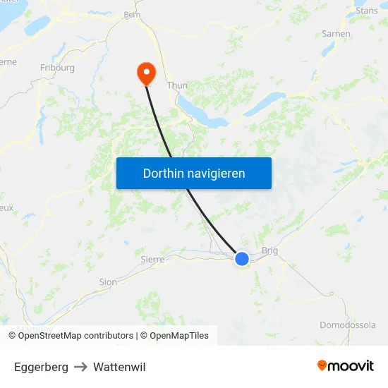 Eggerberg to Wattenwil map