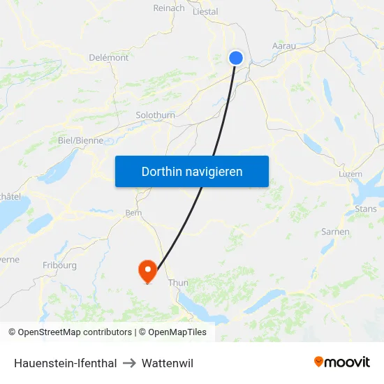 Hauenstein-Ifenthal to Wattenwil map