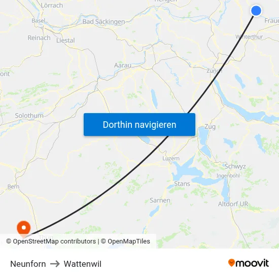 Neunforn to Wattenwil map