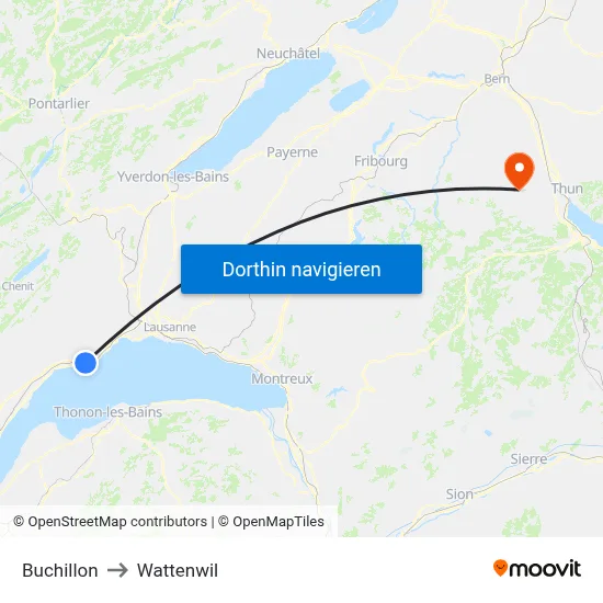 Buchillon to Wattenwil map