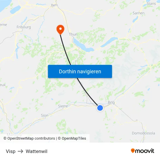 Visp to Wattenwil map