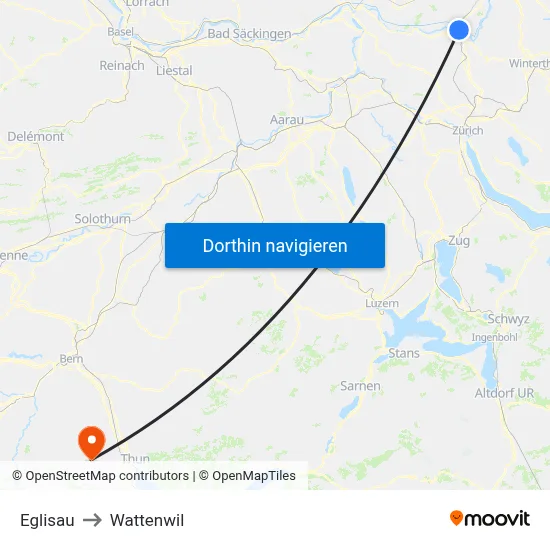 Eglisau to Wattenwil map