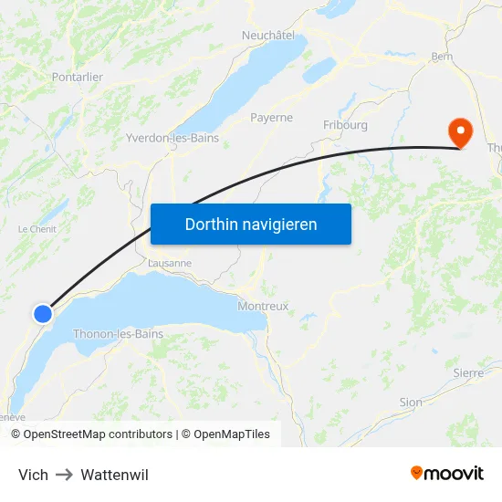 Vich to Wattenwil map