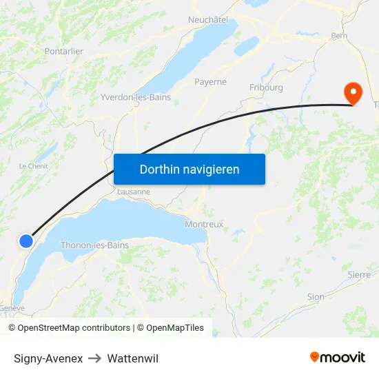 Signy-Avenex to Wattenwil map