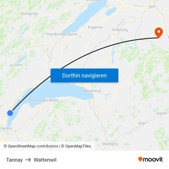 Tannay to Wattenwil map