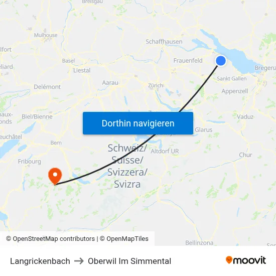 Langrickenbach to Oberwil Im Simmental map