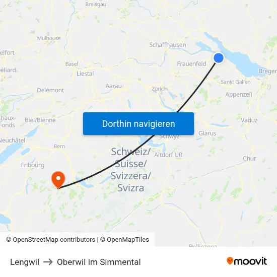 Lengwil to Oberwil Im Simmental map