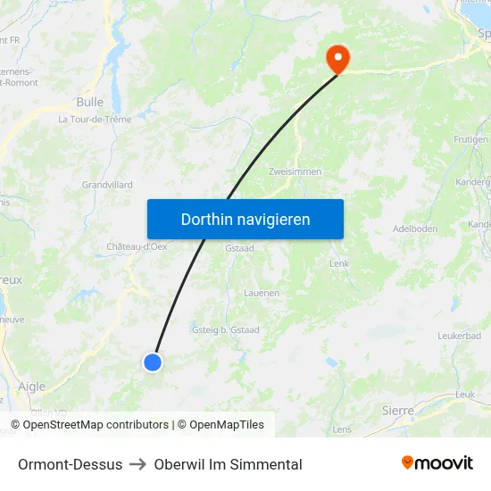 Ormont-Dessus to Oberwil Im Simmental map