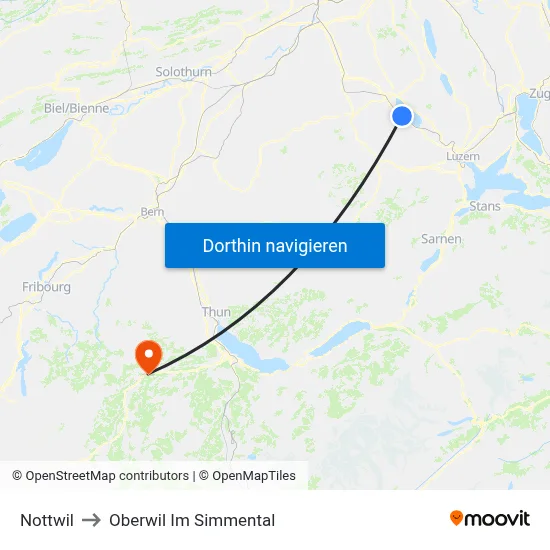 Nottwil to Oberwil Im Simmental map