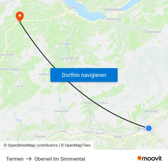 Termen to Oberwil Im Simmental map