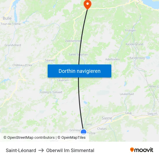 Saint-Léonard to Oberwil Im Simmental map