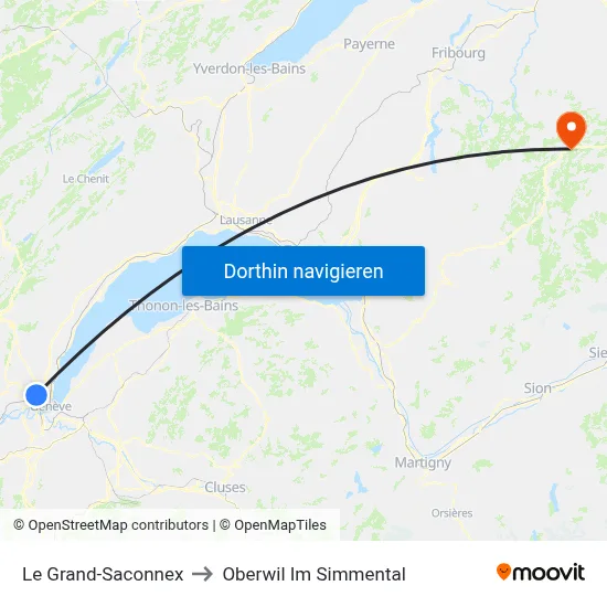 Le Grand-Saconnex to Oberwil Im Simmental map