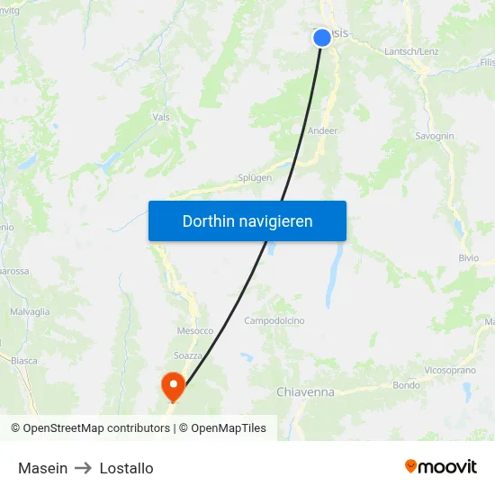 Masein to Lostallo map
