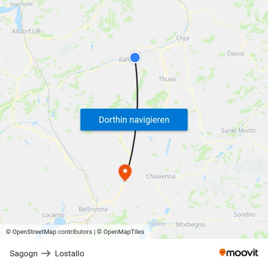 Sagogn to Lostallo map