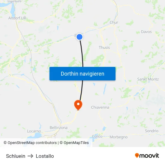 Schluein to Lostallo map