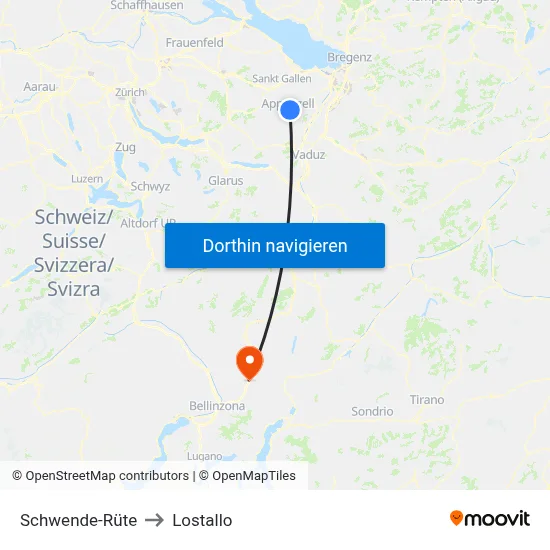 Schwende-Rüte to Lostallo map