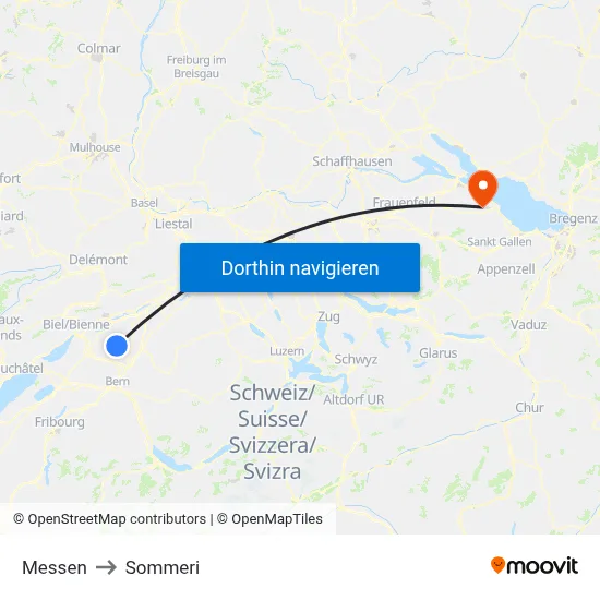 Messen to Sommeri map